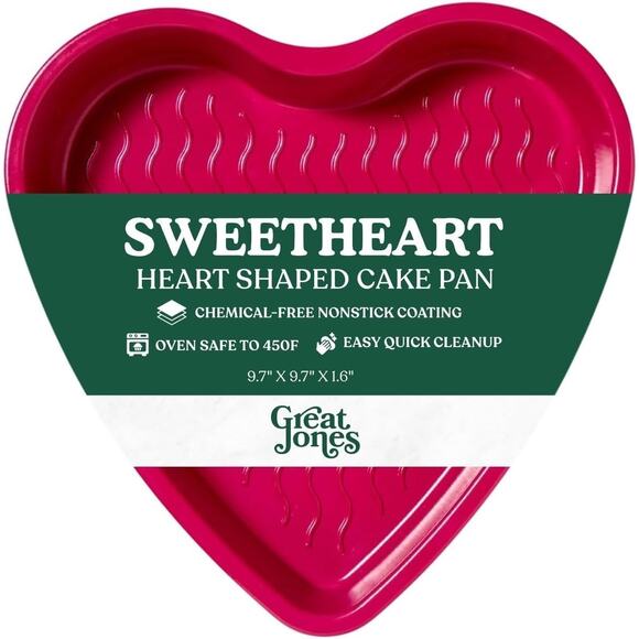 Sweetheart Heart Shaped Cake Pan Nonstick Pink 9.7 Inch Oven Safe Durable - Picture 1 of 7
